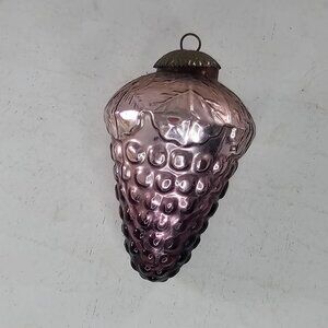 Vintage Kugel Style Grape Cluster Shaped Purple Glass Christmas Ornament